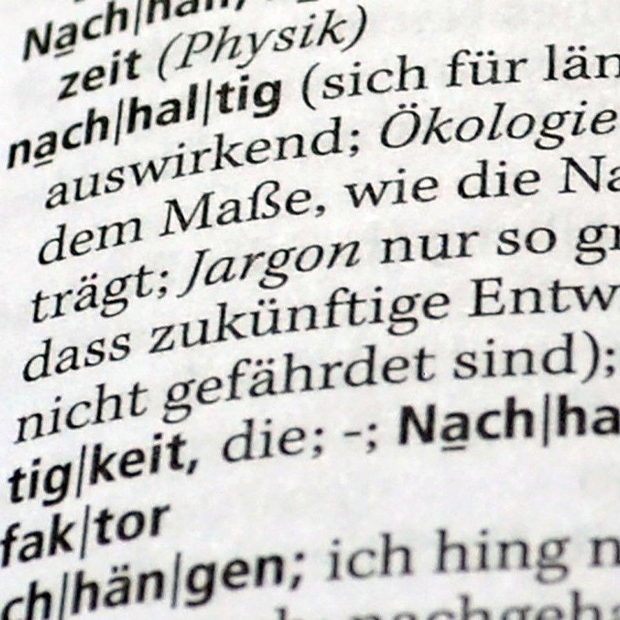 Eintrag für "nachhaltig" im Duden